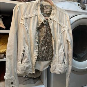 Tulle Cream Bomber Jacket for Women